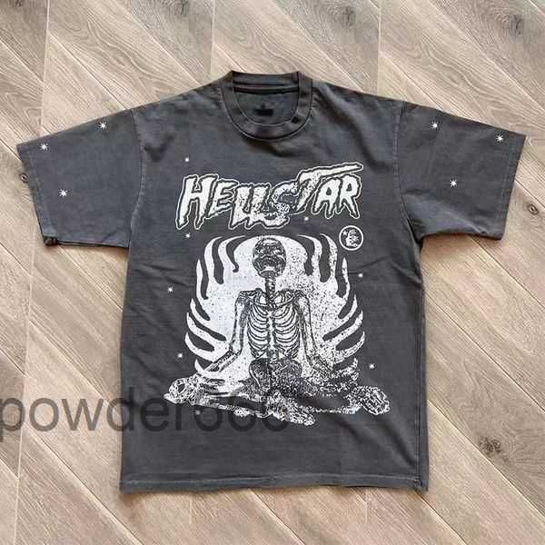 Оптовая продажа Hellstar Designer Короткие мужские футболки Plus Футболка Rapper Wash Серый Heavy Craft Унисекс с рукавами Верхняя мода Ретро женская футболка 16mrr PIQW