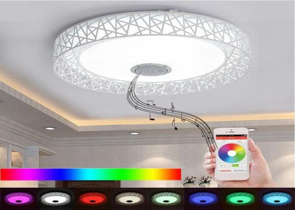 Plafoniera a LED APP con altoparlante Bluetooth 36W Lampada per feste musicali Deco Apparecchio di illuminazione per camera da letto con telecomando1638080