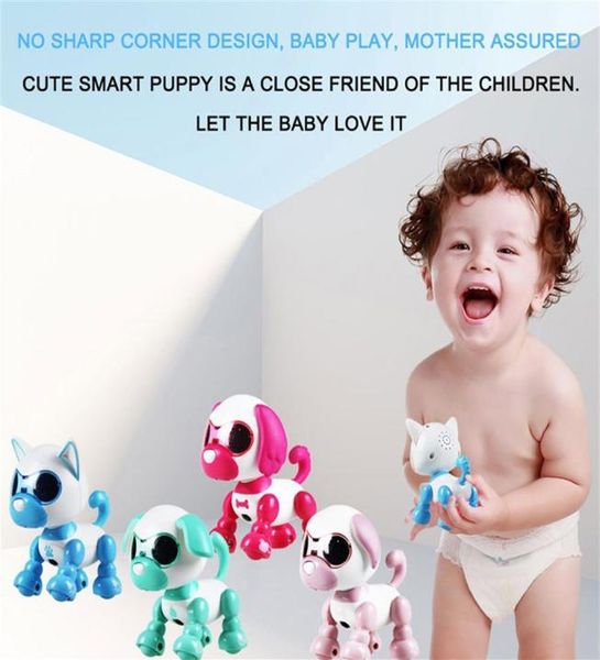 Robô inteligente cão brinquedo inteligente interação com animais de estimação crianças diversão playmate eletrônico 4 Colorsa468123832