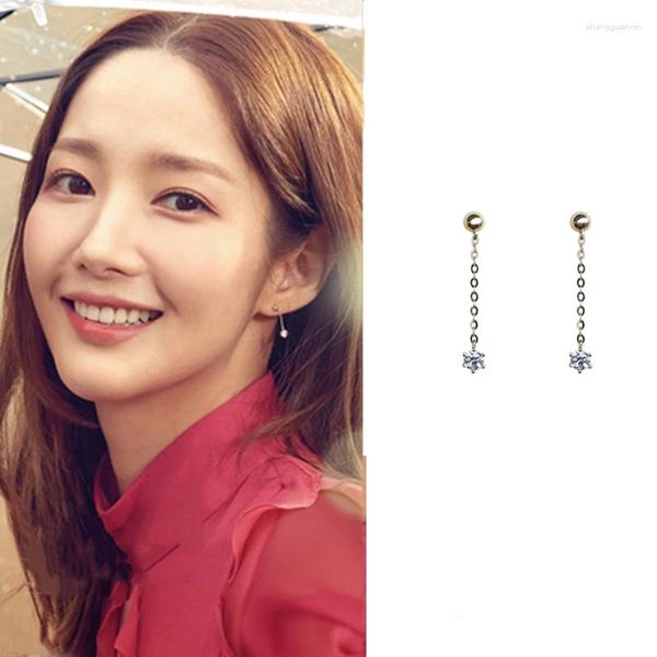 Orecchini pendenti Park Min Young People dell'agenzia meteorologica Ear coreano Drama Star TV per donne e ragazze piercing