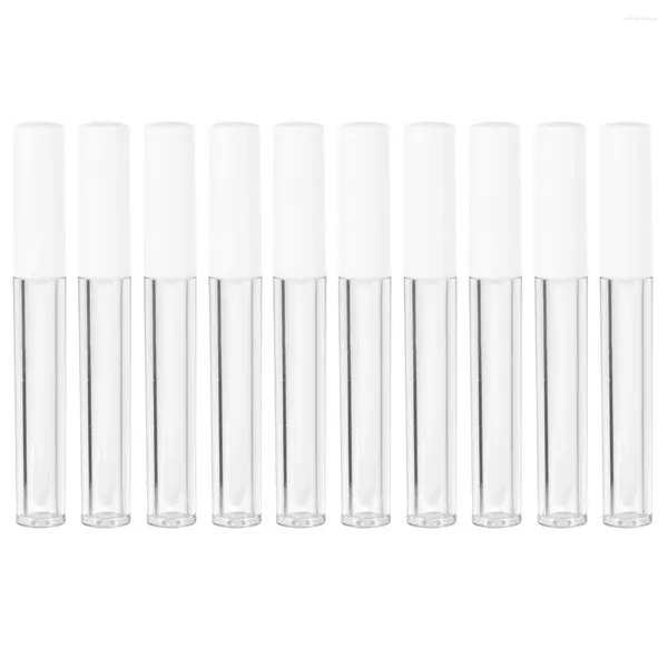 Bottiglie di stoccaggio 10PCS 25 Tubi vuoti per lucidalabbra con bacchetta Contenitori trasparenti Contenitore per tubo di rossetto riutilizzabile per campioni fai-da-te