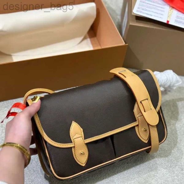 10A Bolsa Mensageiro Clássica de Alta Qualidade Couro Real Impresso Designer de Marca de Alta Qualidade 1:1 Alça de Ombro Destacável Bolsa Crossbody Bolsa de Ombro