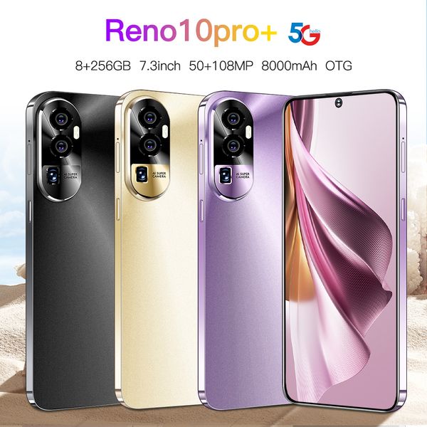 Android Reno10Pro+ Smartphone Touch Cor 4G 8GB 12GB 16GB RAM 256GB 512GB 1TB ROM ROM 7,3 polegadas HD Sensor de gravidade HD suporta vários idiomas 5