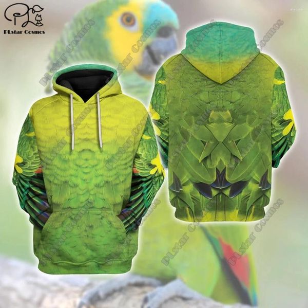 Hoodies masculinos papagaio animal cosplay uniforme 3d impresso streetwear pulôver/moletom/moletom com zíper