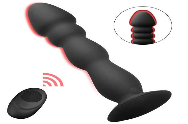 Vibratório Butt Plug 10m Controle Remoto Sem Fio Vibrador Masculino Para Gays 10 Velocidades Vibrativo Anal Sex Toys Ânus Massagem de Próstata Y202968371