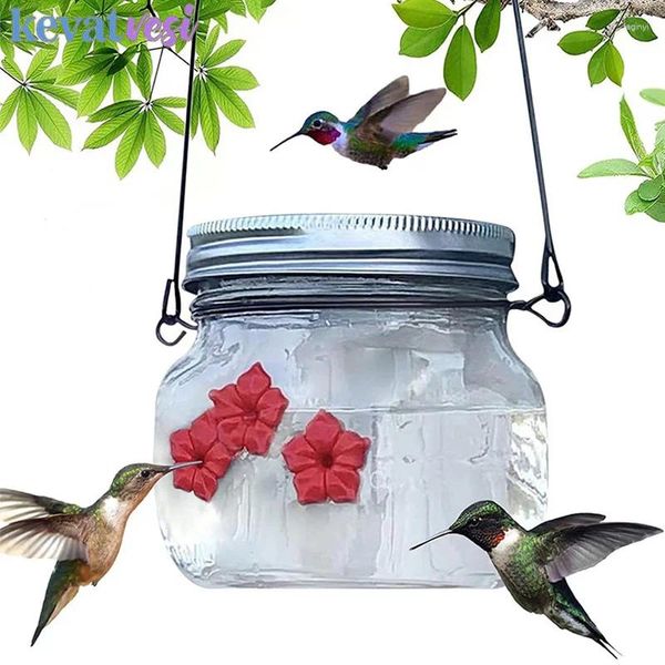 Altre forniture per uccelli Alimentatore d'acqua Appeso Colibrì Bevitore Bottiglia di plastica Fontanella per animali domestici Dispenser di cibo con gancio in ferro per fiori all'aperto