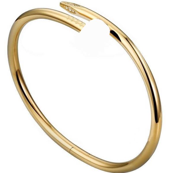 Braccialetti di giada per unghie da donna Bracciale da uomo in lega di acciaio inossidabile Bracciale placcato oro argento rosa 18 carati