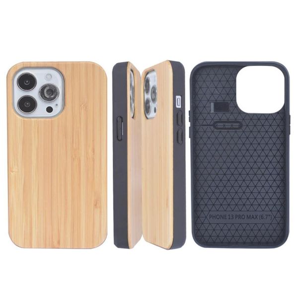 Qm3c Fabbrica che vende custodie per telefoni in legno per Iphone 13 mini 13 pro max 12 11 XR XS MAX Copertura in legno di bambù massiccio di alta qualità6777188