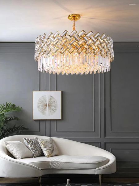 Lampadari Modern Luxury Led Lampada da soffitto a sospensione in cristallo Supporto per interni Sospensione Lampade per interni per lampadario da tavolo da pranzo