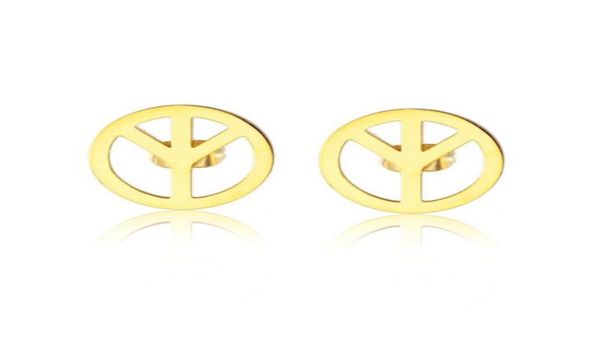 Ohrstecker aus Edelstahl, zartes Gold, Friedenszeichen, Damenmode, Ohrringe, Schmuck, Geschenk für Ihn3888426