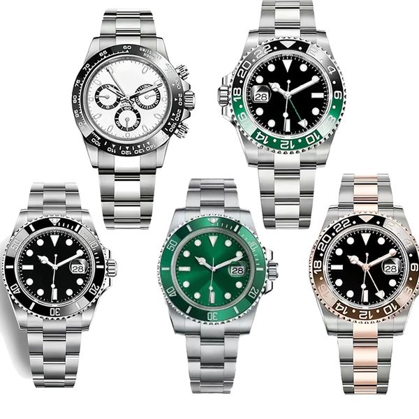 Homens masculinos de luxo de alta qualidade aço inoxidável Relógio automático Marca de moda de 41 mm Sapphire impermeável relógio mecânico