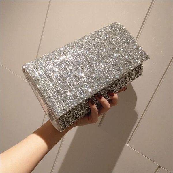 BlingBling Strass Handtaschen Diamant Abendessen Taschen Damen Clutch Schulter Diagonal Kleid Frauen Braut Bankett Weibliche Hochzeit Party178q