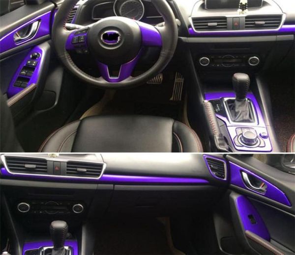 Para mazda 3 axela 20132018 interior painel de controle central maçaneta da porta 3d5d adesivos de fibra carbono decalques estilo do carro accessorie7297510