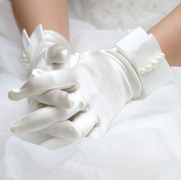 Verkauf von Hochzeits-Etikette-Handschuhen, Hochzeitskleid-Zubehör, Braut, Hochzeit, Satin, kurzer Party-Bankett-Handschuh3791158