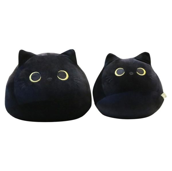 Simpatico cartone animato animale farcito giocattoli simpatico gatto nero a forma di morbido peluche cuscini bambola ragazze regali di San Valentino camera da letto ornamento 2205314689299