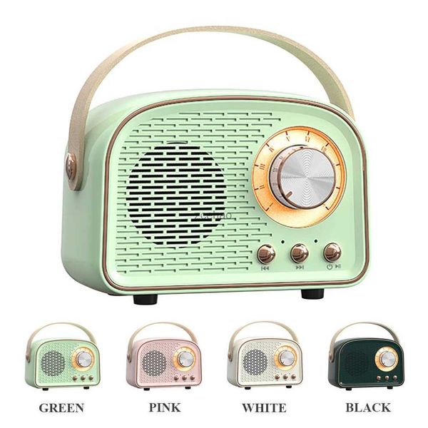 Alto-falantes de estante Mini alto-falante portátil retro Bluetooth com rádio ao ar livre sem fio estéreo MP3 Player para iPhone Android Suporte TF Card USB