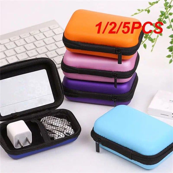 Sacos de armazenamento 1/2/5pcs colorido portátil saco de fone de ouvido caixa de carregador de telefone chave u disco usb cabo organizador caixa de cabo de dados