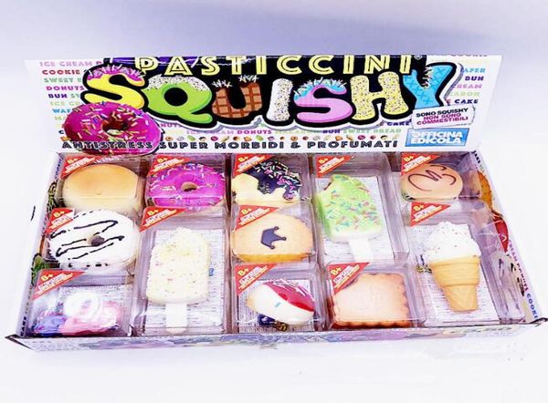 12 pezzi un set PU Squishy simpatico ciondolo cartone animato Kawaii Pane Squishy Simulazione Pane Cibo Squishy Super Kid Toy Toys6912681