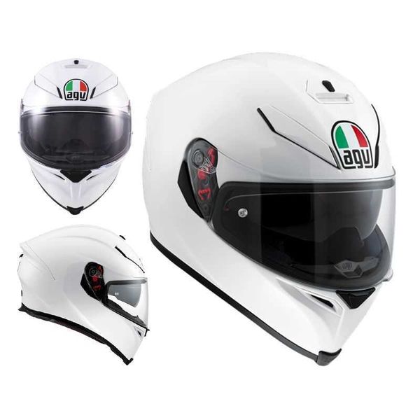 Ventilador de carro aberto de rosto inteiro Chen Agv Ks Capacete de motocicleta de lente dupla anti nevoeiro Capacete completo Capacete de carro esportivo Equipamento de motocicleta Four Seasons respirável C53C