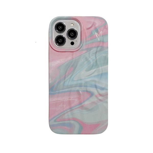 Capas de telefone celular Halo Dye Plissado Ruga Tinta Adequado para iPhone 15promax Apple 13 Phone Case 3D Skin Feel 12 Water Patch 11 7EHL