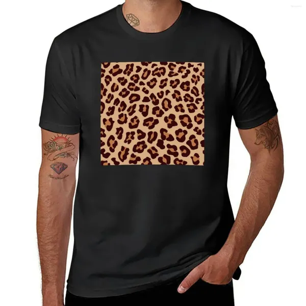 Regatas masculinas ouro marrom leopardo impressão camiseta oversized t camisa preta camisas kawaii roupas de secagem rápida dos homens vintage