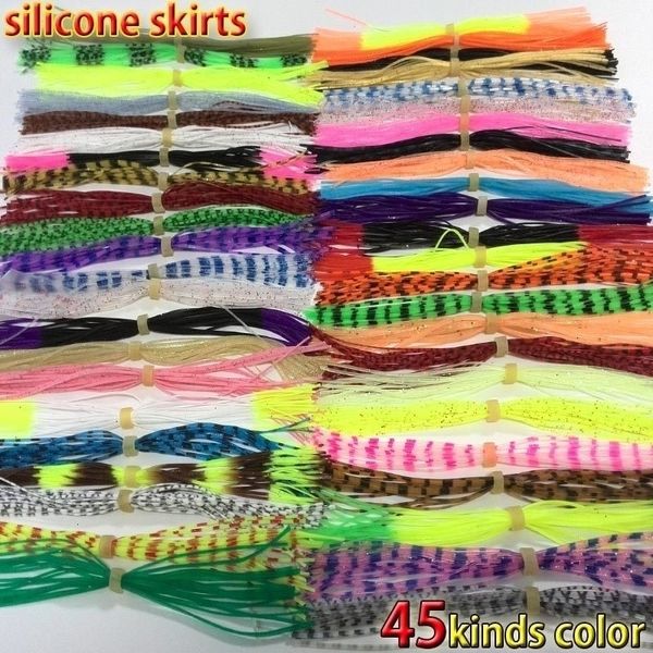 Saias de silicone de pesca super multicolorido 45kindslot spinner isca baixo isca lâmina mosca iscas o comprimento é 13cm 240116