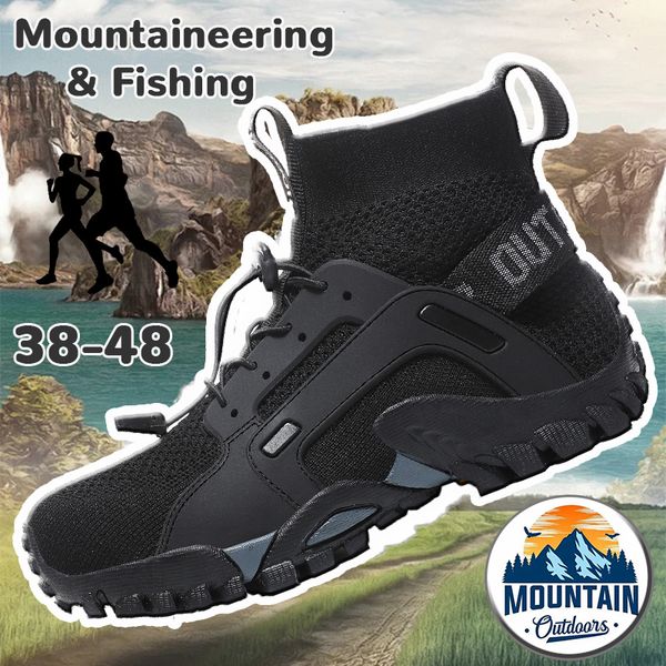 Sapatos de grife ao ar livre Mens Breath Man Mountain Walking Shoe Aantiskid Caminhadas Sapatos Resistentes ao Desgaste Treinamento Sneaker Trainer Runner Casual