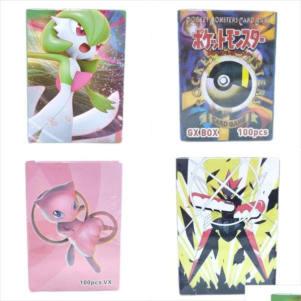 Jogos de cartas Pokmon Inglês 100 Fl Flash Cards R V Não Repetitivo Drop Delivery Brinquedos Presentes Quebra-cabeças Ot9Zi