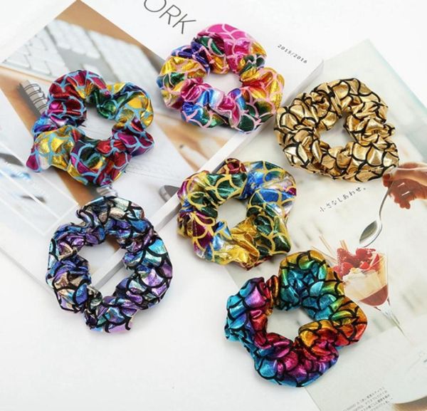 Scrunchies Hairbands Sereia Elastic Headbands Soft Scrunchie Hair Bands Meninas Rabo de Cavalo Titular Crianças Acessórios de Cabelo 6 Designs DHW3138658