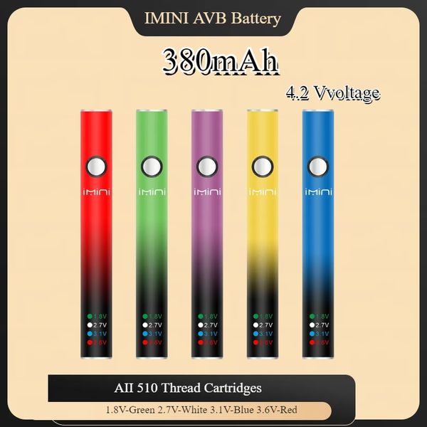 Imini ön ısıtma 510 iplik pil 380 mAh Voltaj Değişken Vape Sepet Atomizizer USB Şarj Cihazı Kiti Buharlaştırıcı Kalem 1ML/2ml Kartuş Pil Kutusu ATOMIZER STARD Pil için