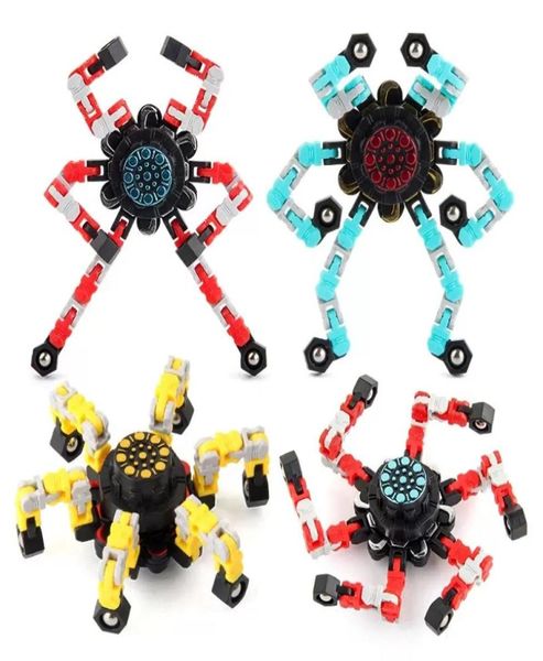 Spinner mecânico de ponta do dedo diy, brinquedo deformável para alívio do estresse, brinquedo giroscópio criativo transformável para crianças, presentes giratórios para crianças 4532956