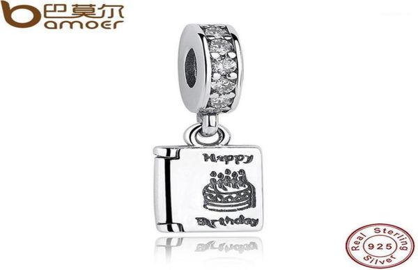 WholeAuthentic 925 Sterling Silver Cake Wishes Ciondola Clear CZ Charm Fit Bracciale originale Gioielli PAS1511276V2764993