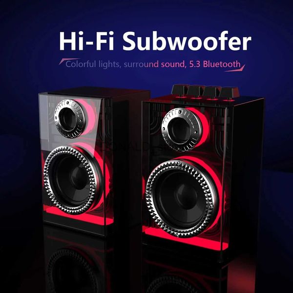 Altavoces portátiles Escritorio Colorido Subwoofer Hi-Fi Sonido envolvente Altavoz Bluetooth Multifuncional 2.0 Canal Tarjeta inalámbrica Altavoz de computadora J240117