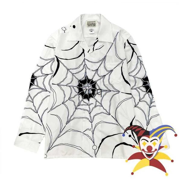 Männer Casual Hemden Neue Spinne Web Muster WACKO MARIA Hemd Männer Frauen Hawaiian Shirtsyolq