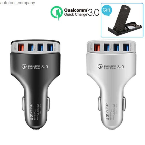 Nieuwe 3.0 Quick Charge Sigarettenaansteker 7A QC3.0 Turbo Snel Opladen Auto-oplader 4 USB Auto Mobiele Telefoon oplader voor iPhone 8 7 X