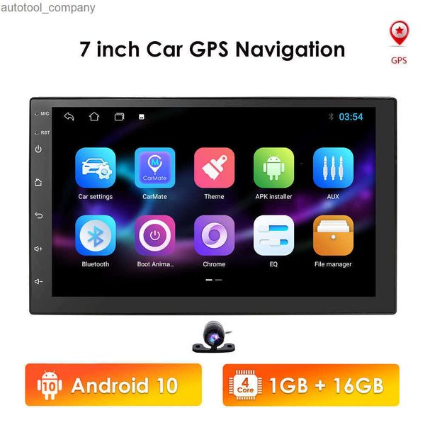 Neue 2 Din 7'' Quad core Universal Android 10 2GB RAM Auto Radio Stereo GPS Navigation WiFi 1024*600 Touchscreen 2din Auto PC obd dab