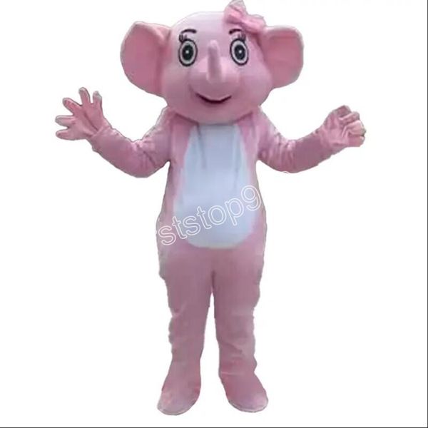 Hochwertiges rosa Elefanten-Maskottchen-Kostüm, Cartoon-Anime-Thema-Charakter, Unisex-Erwachsene, Werbe-Requisiten, Weihnachtsfeier, Outdoor-Outfit-Anzug