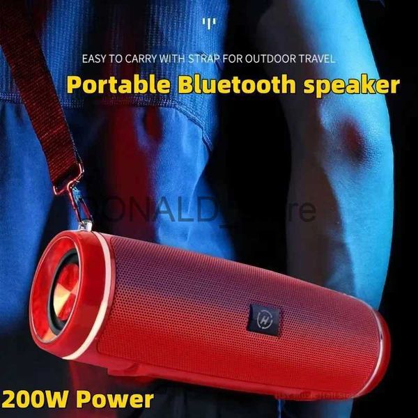 Alto-falantes portáteis Novo sem fio Bluetooth 200W de alta potência portátil baixo ao ar livre Áudio sem fio 3D Surround Alto-falante Bluetooth TWS/FM/Voice Prom J240117