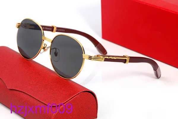 1kxc óculos de sol designer para homens mulheres redondo oval búfalo chifre óculos quadro completo moda mens marca carti sunglass liga envoltório bambu madeira óculos