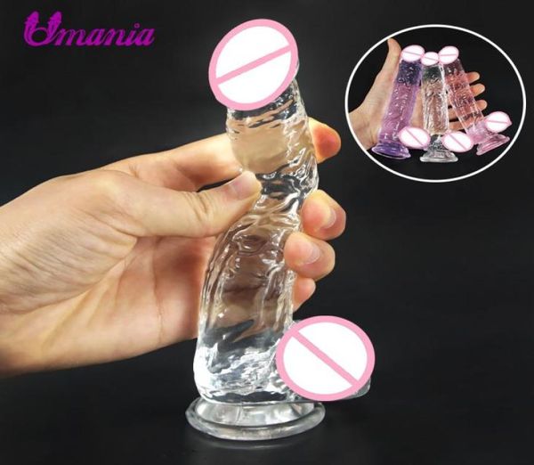 Crystal Jelly Dildo Realistico per le donne Masturbazione piccolo dildo Ventosa Figa Plug anale Lesbiche Giocattoli sexy per adulti7184471