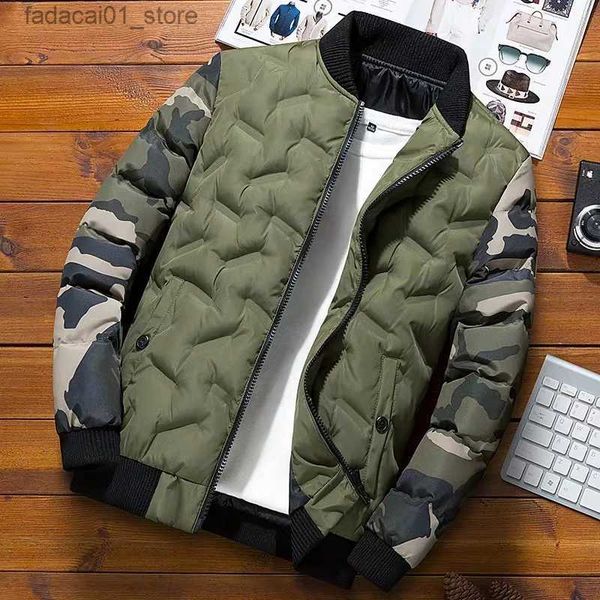 Piumino da uomo Parka da uomo Giacche invernali Cappotti Capispalla Abbigliamento Bomber mimetico Giacca a vento da uomo Spessore caldo Parka maschile Militare Q240117