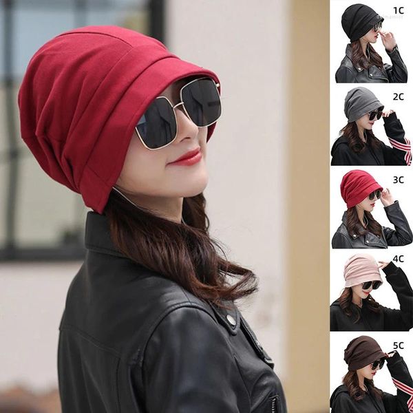 Beralar Kadın Moda Kova Şapkası Balıkçı Koruma Şapkaları Kış Sıcak Kalın Bonnet Panama Slouchy Kırmızı Kafatası Beanie Cap