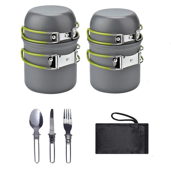 Acampamento panelas gadgets conjunto de cozinha ao ar livre utensílios de cozinha viajar caminhadas piquenique equipamentos de mesa 240117