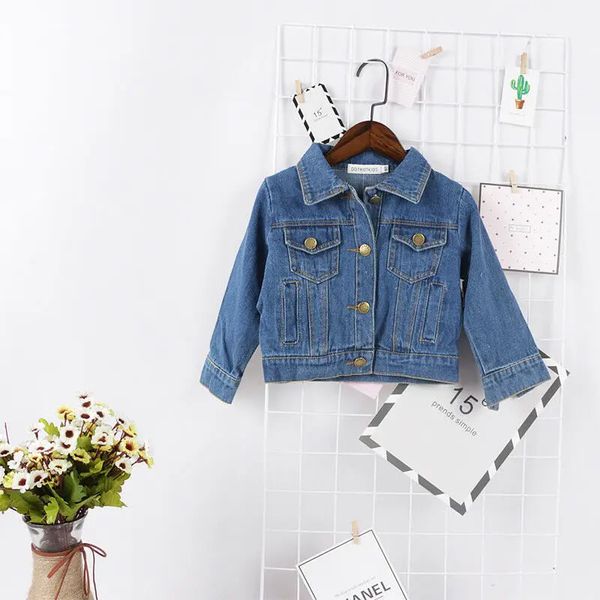 PUDCOCO Niños pequeños Niñas Denim Jean Chaqueta de otoño Abrigo con botones Outwear Tops Outwear 1-6Y Soporte al por mayor 240116