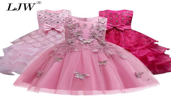 Çiçek Kızlar Düğün Partisi Bebek Kızlar Kolel Büyük Yay Prenses Elbise Çocuk Parti Vestidos Yeni Yıl Giysileri Q07164601456