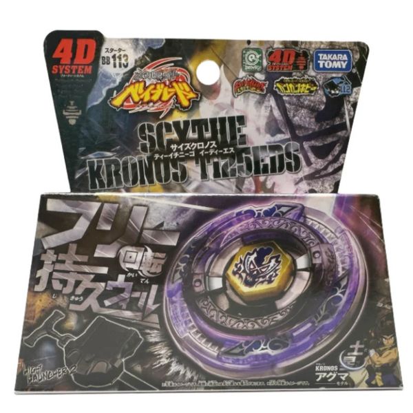 Tomy Beyblade Metal Battle Fusion Top BB113 SCYTHE KRONOS T125EDS 4D CON Light Launcher 240116