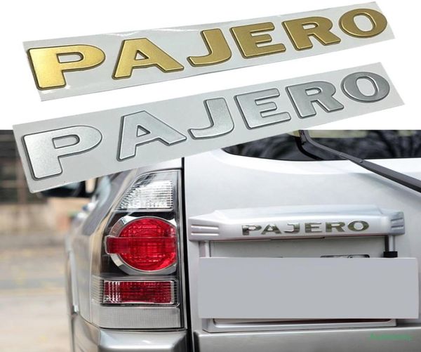 Silver Gold For Mitsubishi Pajero Letters Emblem Decor Sticker ABS 3D Auto Front Fender Bumper Trunk Font Logo Decal Car Tuning3356303