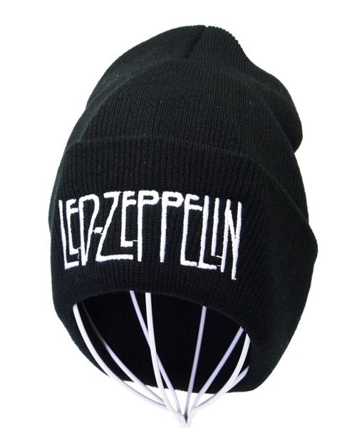 Led Band Zeppelin Rock Cappello lavorato a maglia Folk Rock Cap Beanie Punk Lettera ricamo Cappello invernale caldo Berretti Hip Hop per uomo Donna7969784