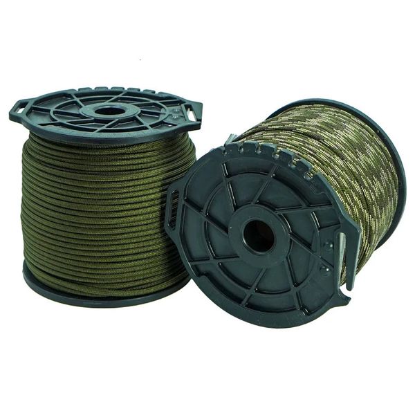 9Core 550 Militärisches Paracord-Seil 100 m mit Schnittaufbewahrung, Messspule, 4 mm, Outdoor-Überleben, Fallschirmschnur, Zelt, Lanyard, Stra 240117