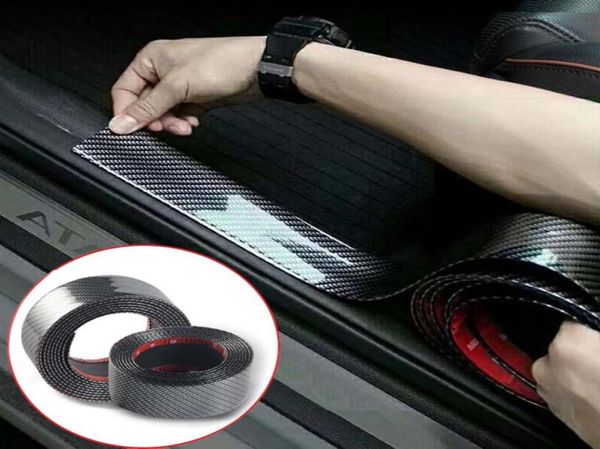 Auto Aufkleber Carbon Faser Vinyl 3D Aufkleber Aufkleber Anti Scratch Schutz Streifen Film Autos Autos Tür Sill Trunk Stoßstange prote9284680